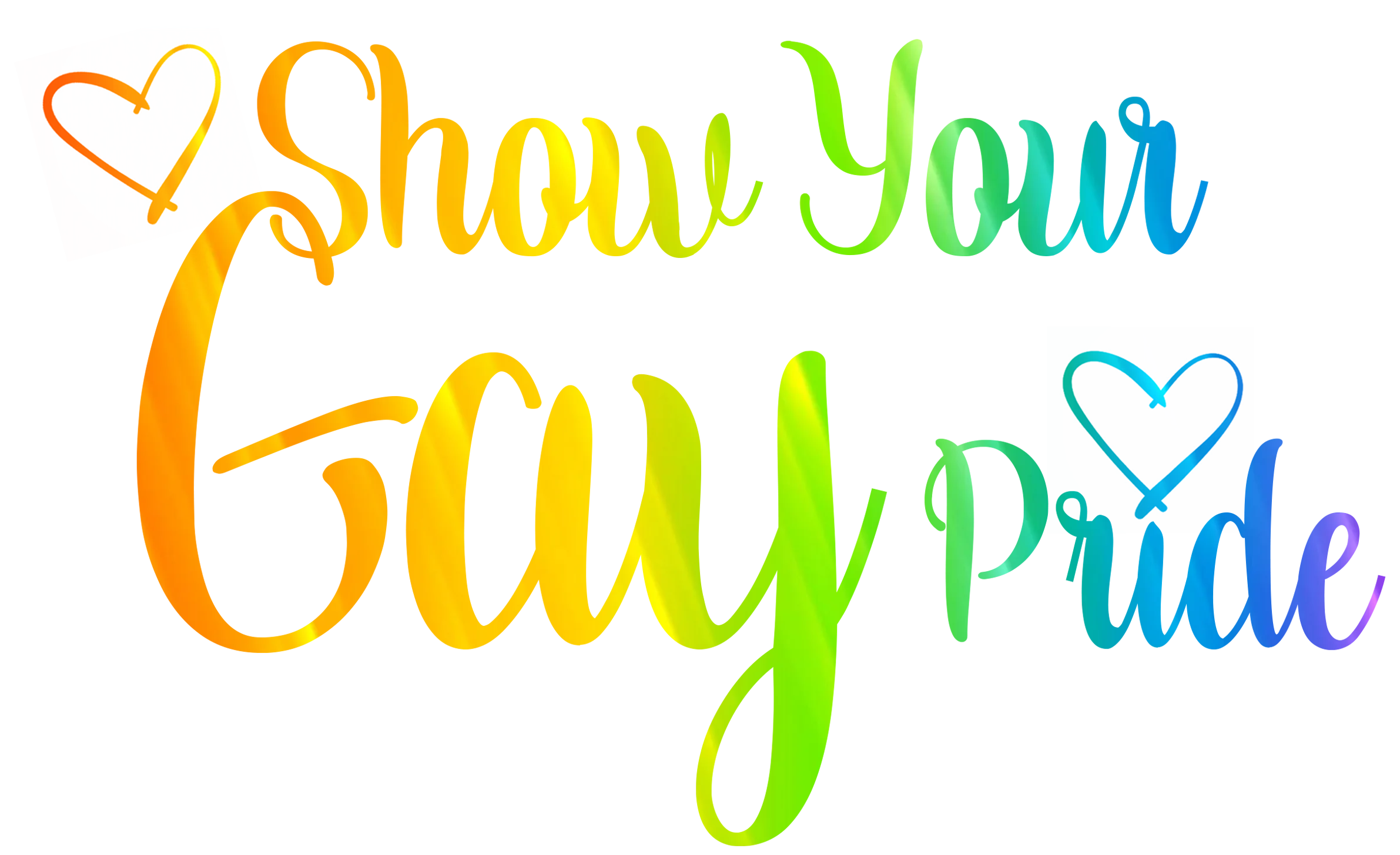 Website Logo "Show Your Gay Pride" in the colors of the rainbow. 