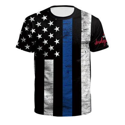 EP Summer New American Independence Day Holiday Digital Printing Round Neck T-Shirt Men Couples Large Size Loose Top