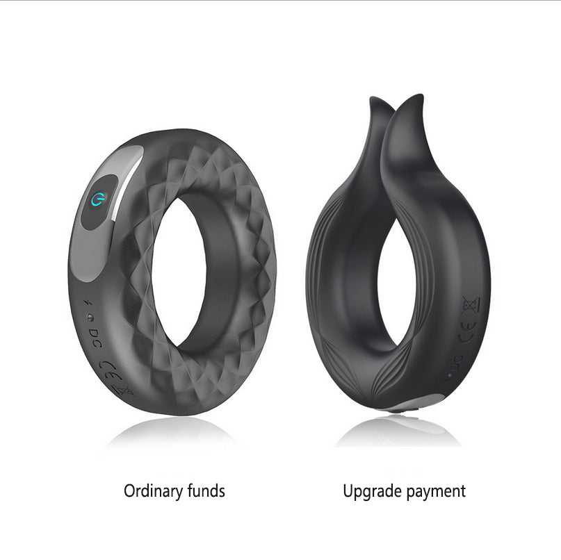 Donut Lock Sperm Ring Rechargeable Silicone Vibrating Round Ring Male Delayed Couple Resonator Erotic Adult Sex Toys