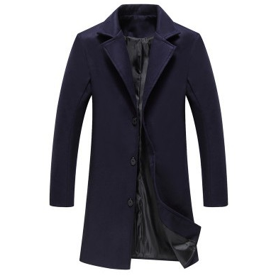 CJ Autumn And Winter New Mens Solid Color Casual Business Woolen Coats