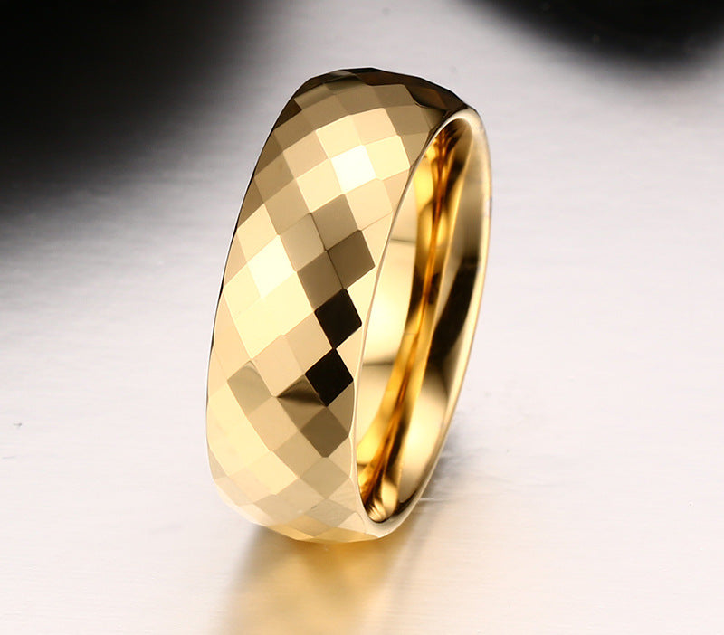 Men Ring Tungsten Jewelry Gold Color