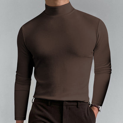 CJ Autumn And Winter High Neck Long Sleeve T-shirt For Men