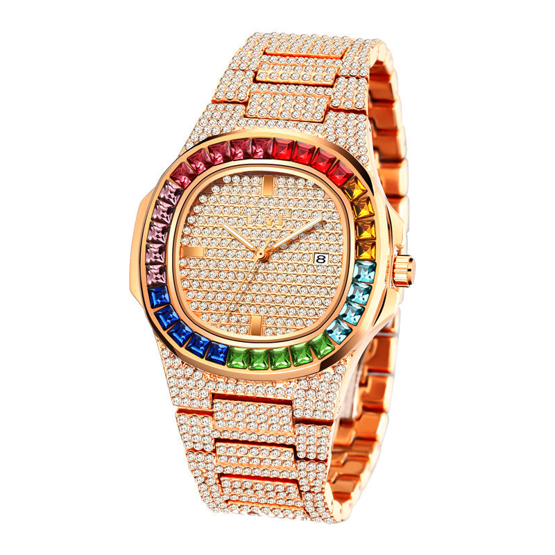 CJ Square Imitation Diamond Watch Trend Watch Men