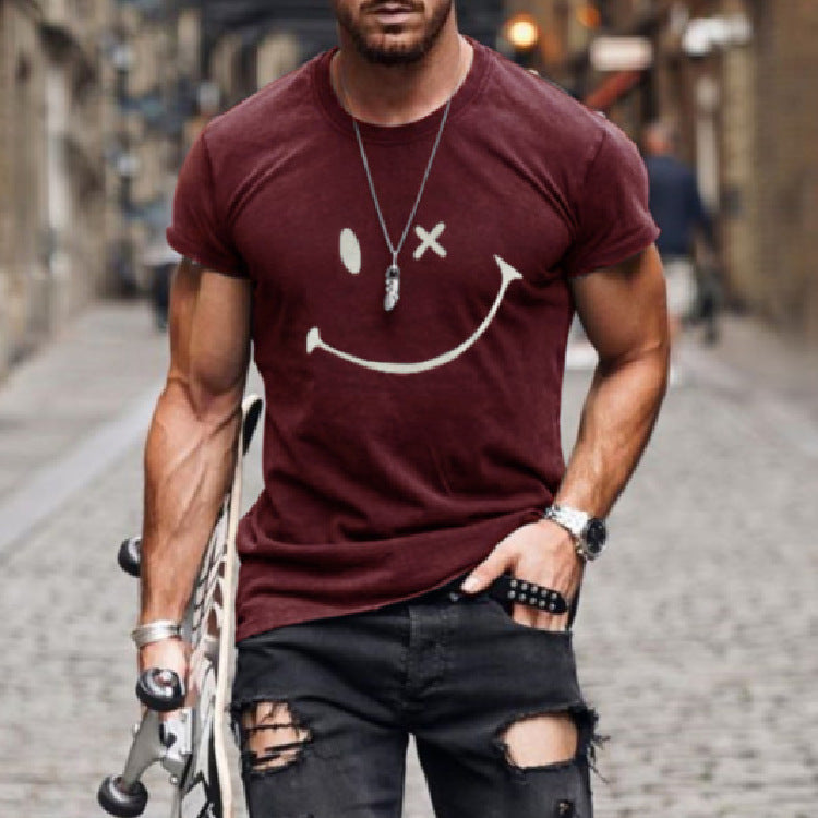 Solid Color Round Neck Pullover T-Shirt