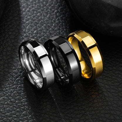 Stainless Steel Ring for Women Men Fashion Gold Color Finger Rings Wedding Band Jewelry Gift