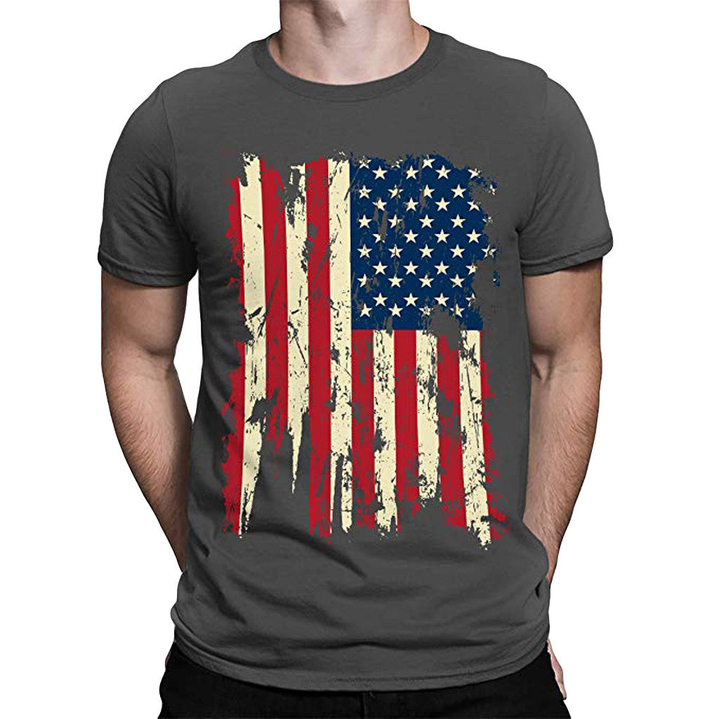 Men's Individual Flag Print Short Sleeve T-shirt