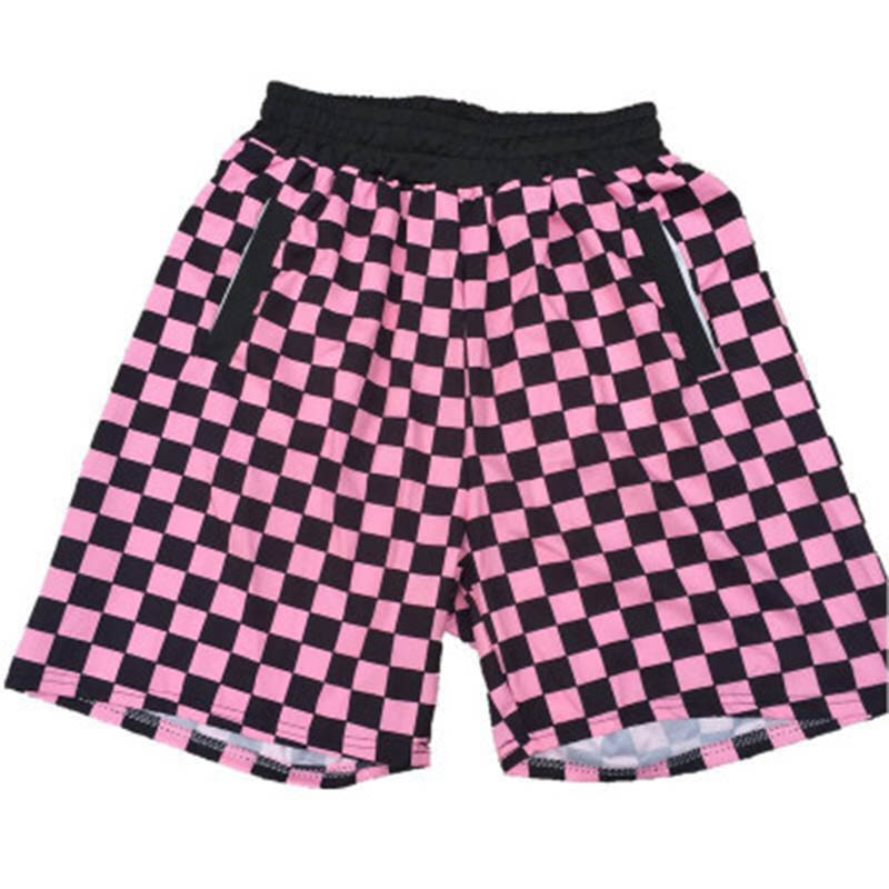 Harajuku Hiphop Checkered Summer Shorts Men Casual Hot