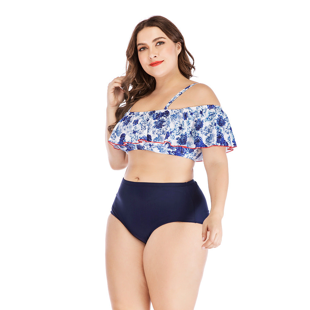 Women's printed plus size swimsuit