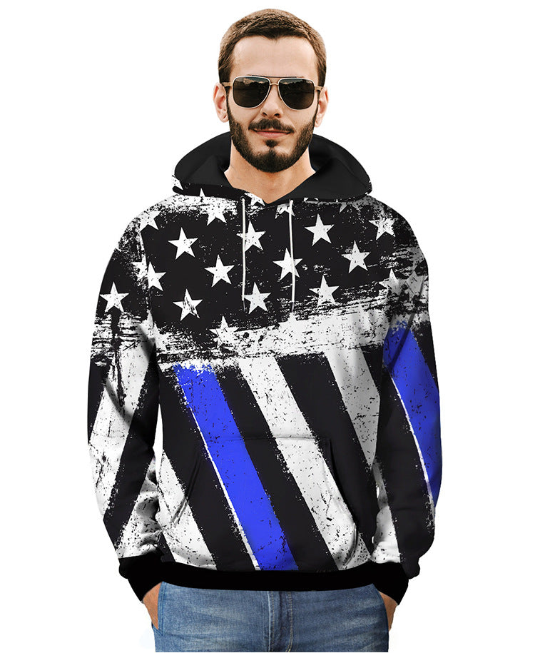 Flag print hoodie