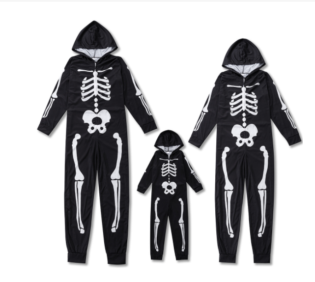 Halloween Parent Child Suit Printed Home Wear Pajamas One Piece Suit