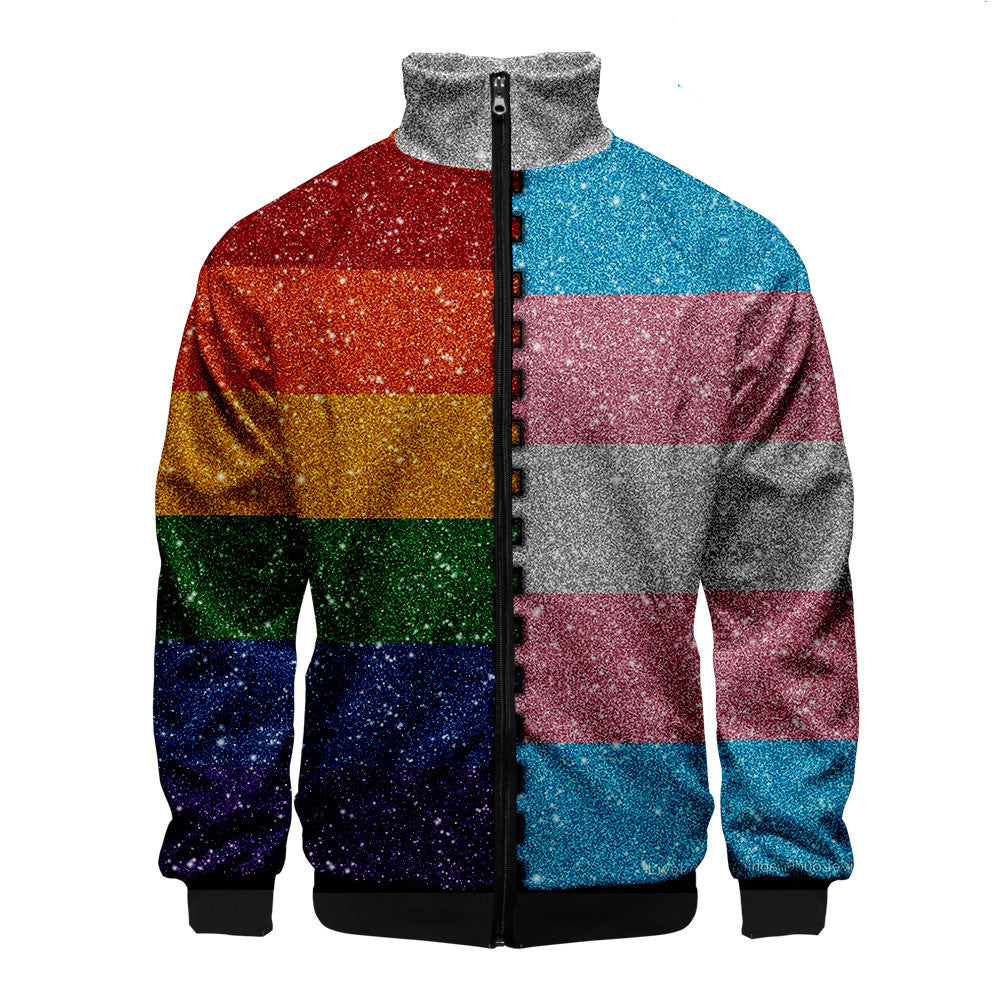 Gay Pride zip Sweater- Unisex Gay Pride Sweater- Rainbow Flag Sweater - Pride Sweater - Pride Flag Sweater