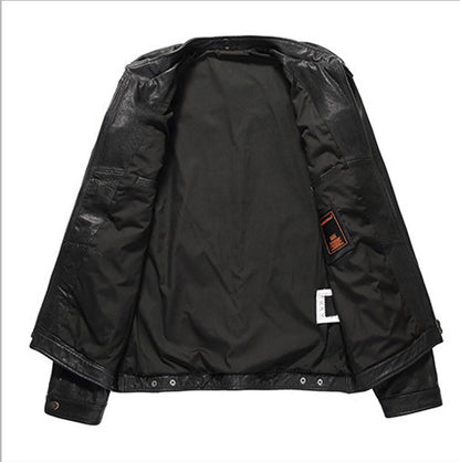 Leather leather jacket men's short leather jacket