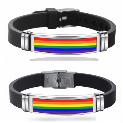 Gay Pride Charm Bracelet Buckle Bracelet Rainbow