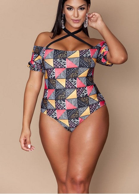Geometric bikini ladies plus size