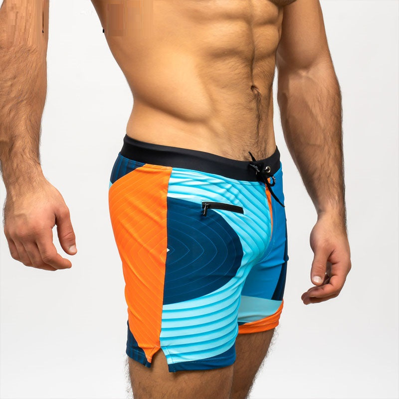 Plus Size Quick Dry Loose Boxer Zip Swim Shorts
