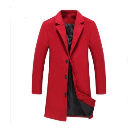 CJ Autumn And Winter New Mens Solid Color Casual Business Woolen Coats