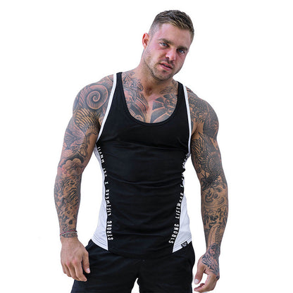 Sleeveless Tank Top for Men Cotton Men's bodybuilding Sports Vest Fitness Stitching Tank Top