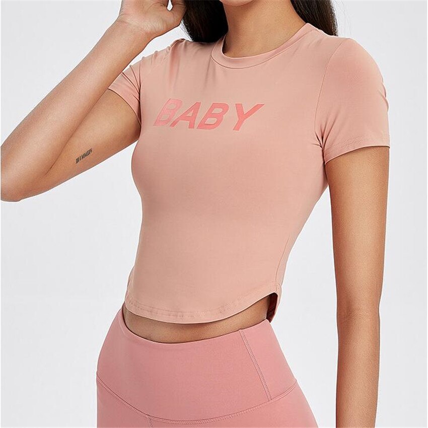 Yoga Shirts Short Sleeve Solid Color Vital Seamless Women Fitness Crop Top Workout Tops