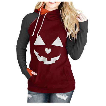 Halloween pumpkin printed women's sweater