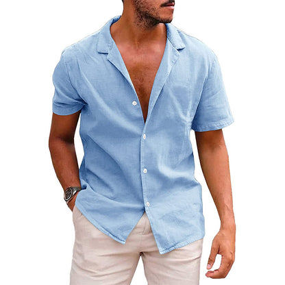 CJ Men's Tops Casual Button Down Shirt Short Sleeve Beach Shirt Summer