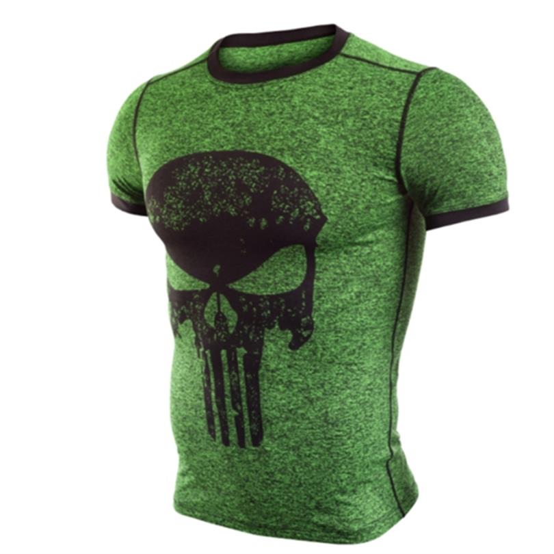 Punisher Running Shirt Men T-shirt Short Sleeve Compression Shirts Gym T Shirt Fitness Sport Shirt