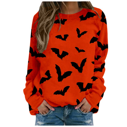 Halloween Ladies Print Long-sleeved Sweater
