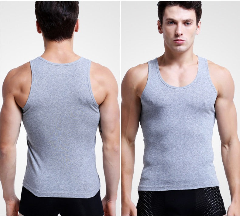 Mens Tank Top Cotton Breathable Slim Fit Summer Youth Sports Fitness Hurdle Backing Sweatshirt Tank Top Men