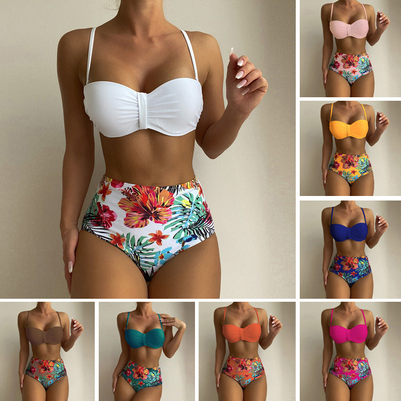 CJ Women's Floral Print Spaghetti Strap Bikini Bathing Suit 2 Piece Swimsuits