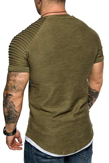 Men's Casual Fashion Solid Color Short-sleeved T-shirt
