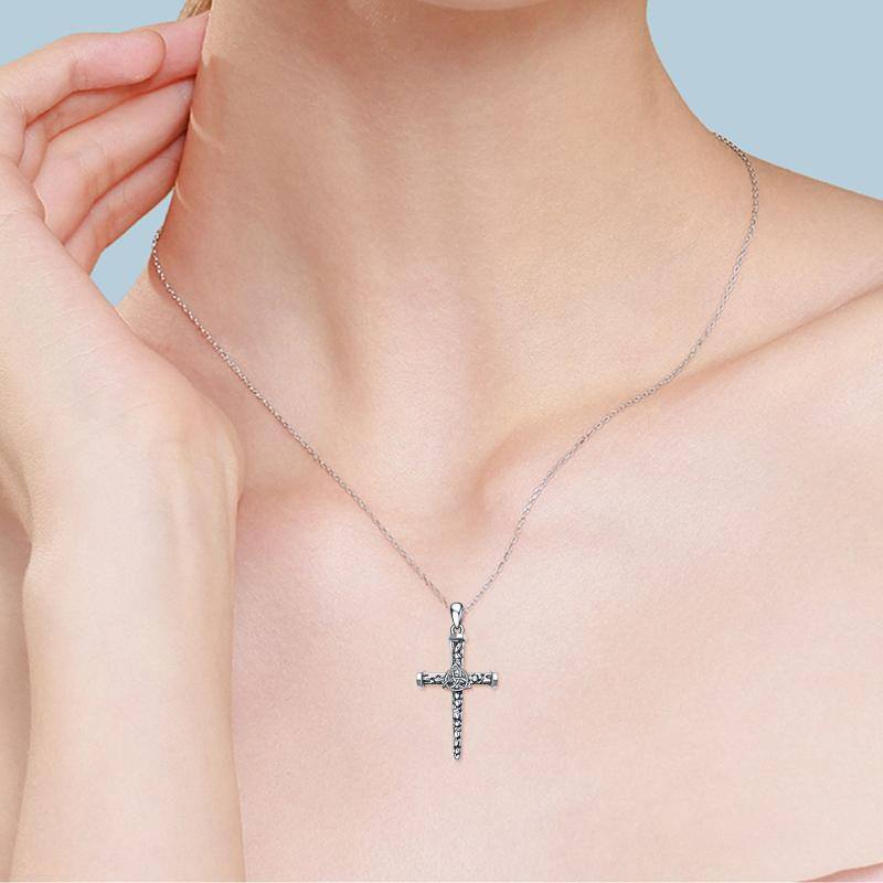 Celtic Cross Necklace for Men Sterling Silver Gifts for Men Women