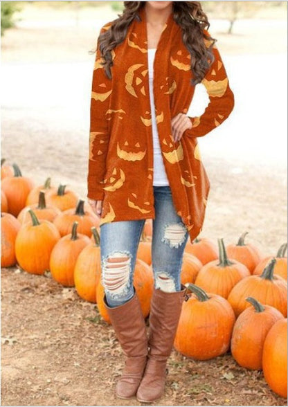 New European And American Casual Halloween Theme Printed Jacket Small Cardigan