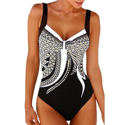 EP Swimwear Women  One Piece Swimsuit Push Up Vintage Retro Bathing Suits Swimming Suit for Beach Wear Plus Size Swimwear S-2XL