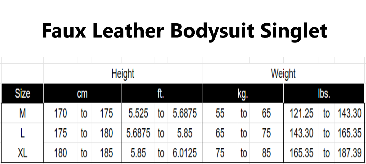 Faux Leather Bodysuit Singlet