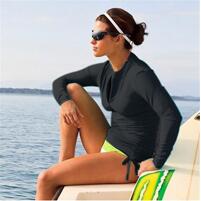 Women Long Sleeve Rashguard Swim Shirts Swimwear Lycra Surf UV-Protection Rush Guard Tops