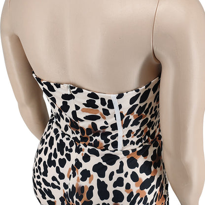 Leopard Print Jumpsuit Plus Size Women's