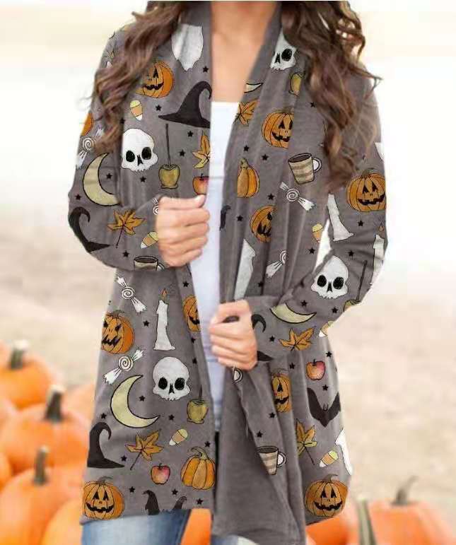 Halloween Theme Printed Coat Small Cardigan