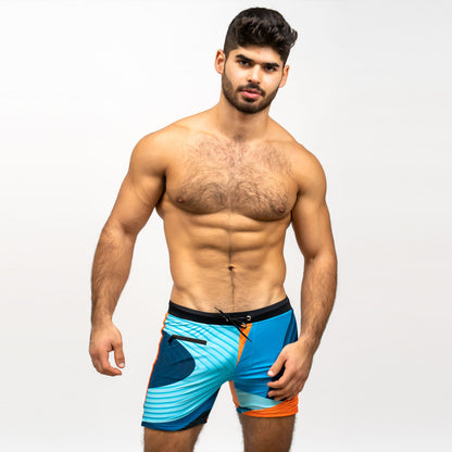 Plus Size Quick Dry Loose Boxer Zip Swim Shorts