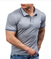 Summer Color Matching Polo T-Shirt Men's Casual Short Sleeves