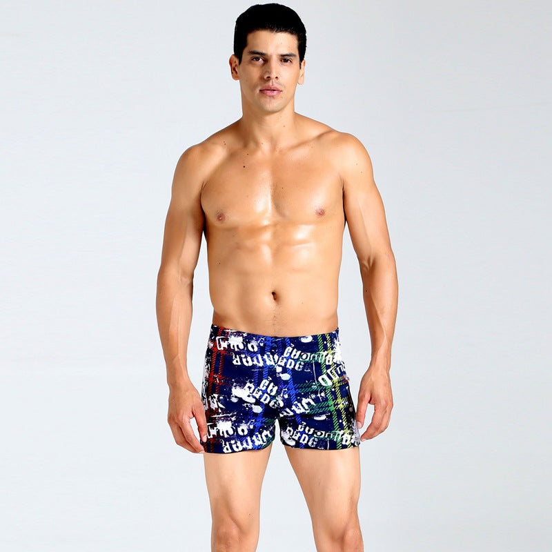 Multicolor Men's Plus Size Boxer Swim Shorts