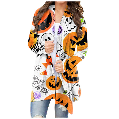 New European And American Casual Halloween Theme Printed Jacket Small Cardigan
