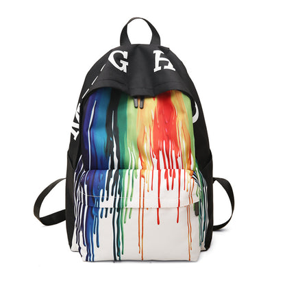 Rainbow Backpack Homosexual School Bag Canvas Back