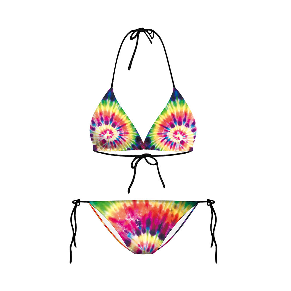 TN Women's Tie-dye Bikini String Triangle Two Piece Swimsuit No Pads