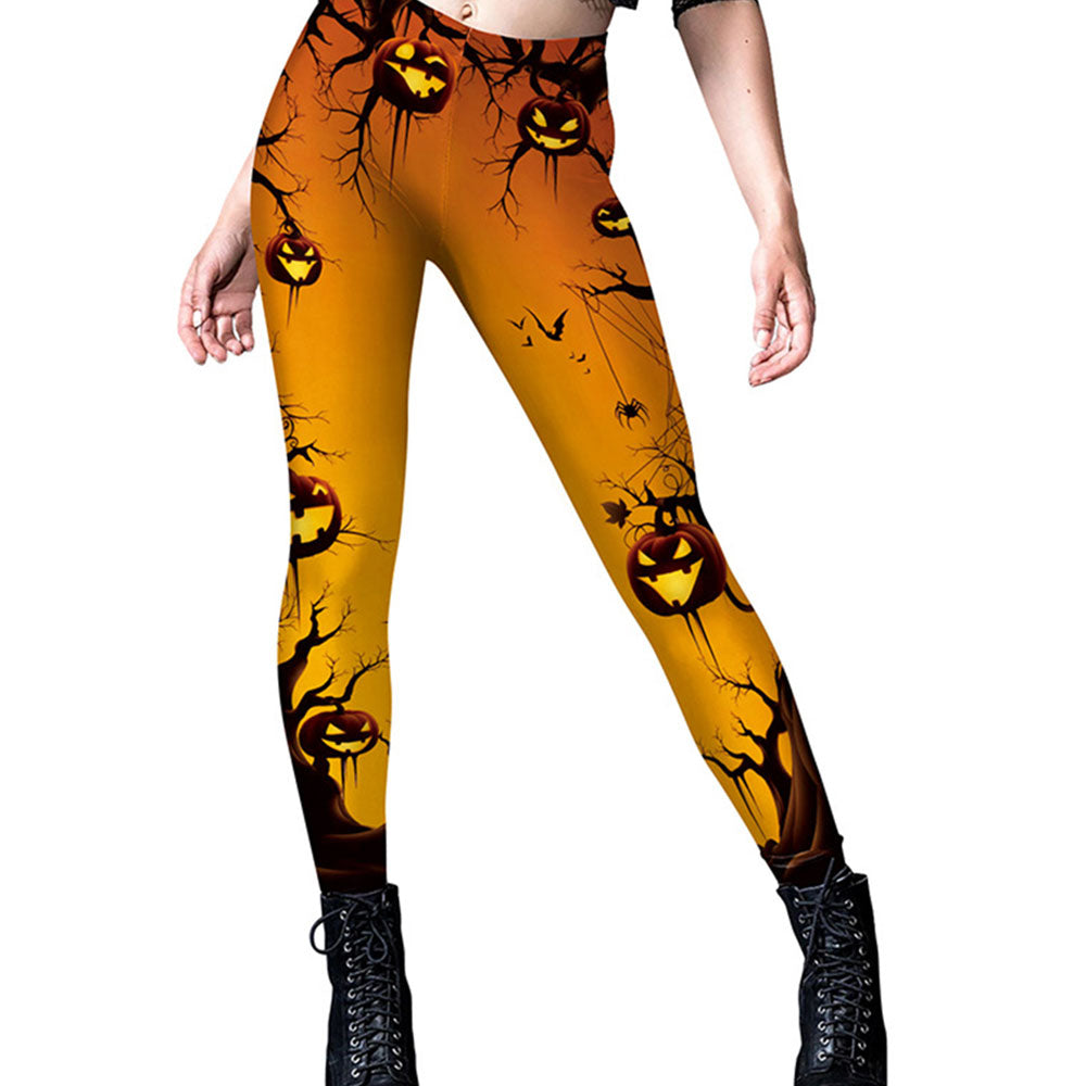 Halloween Sexy Tights, Halloween Carnival Lady's High-Waisted Fitness Leggings Pant