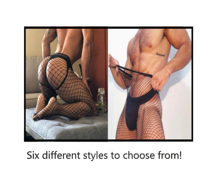 Men’s Fishnet Stocking Leggings Lingerie Mesh Underwear Festival Sexy Clubbing Wear