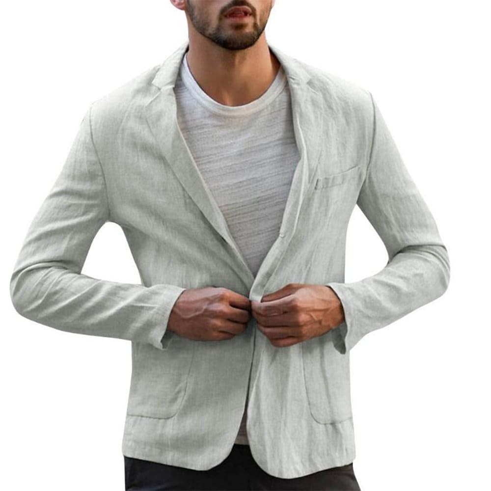Men's Solid Casual Suit Coat Slim Fit Tuxedo Suit Blazers Business Tops