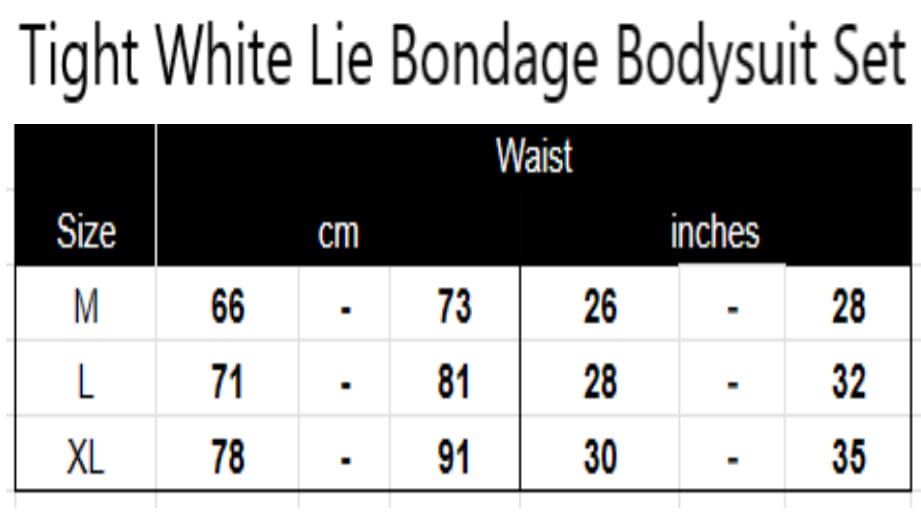 Tight White Lie Bondage Bodysuit Set