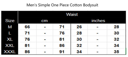 Men's Simple One Piece Cotton Bodysuit