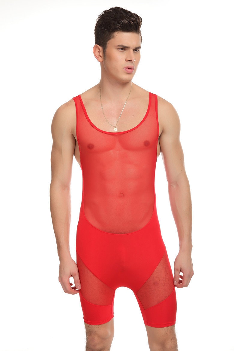 Men's mesh bodysuit