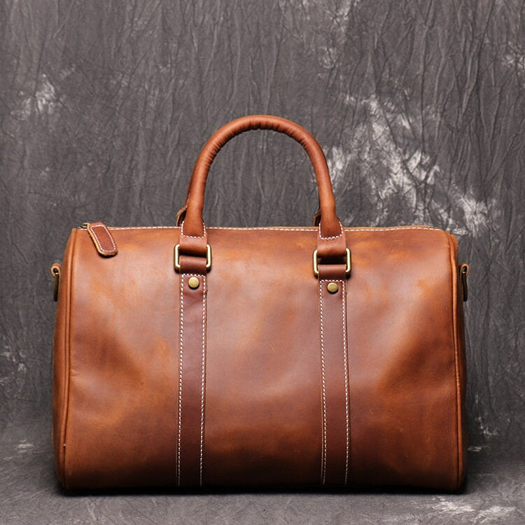 Crazy Horse Leather Business Bag, Simple One-Shoulder Bag, Leather bag, leather tote bag, leather carryon bag, leather shoulder bag,