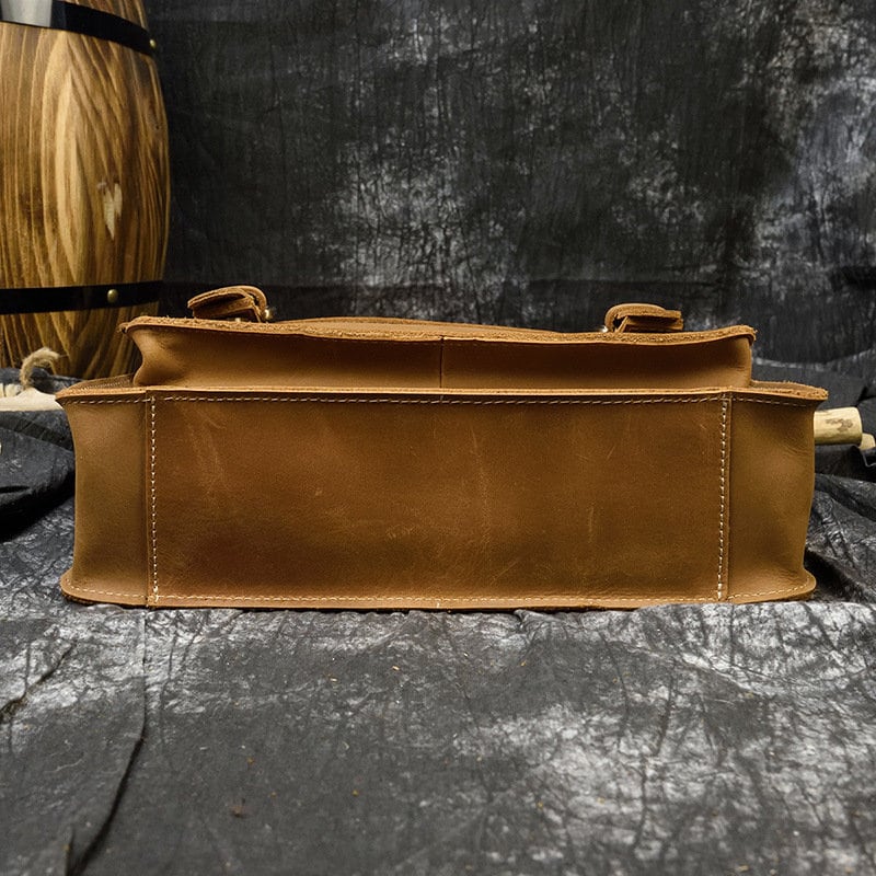 Men's Leather Messenger Bag A4 Flap Vintage Shoulder Briefcase, Leather bag, leather tote bag, leather carryon bag, leather shoulder bag,